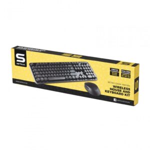 Kit tastatura + mouse Serioux Retro dark 9900BK, wireless 2.4GHz - SRX9900BK