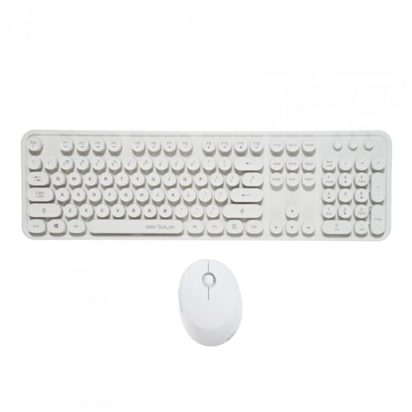 Kit tastatura + mouse Serioux Retro light 9910WH, wireless 2.4GHz - SRX9910WH