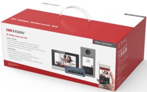 Kit videointerfon IP Hikvision DS-KIS604-S (B), pentru o singura familie