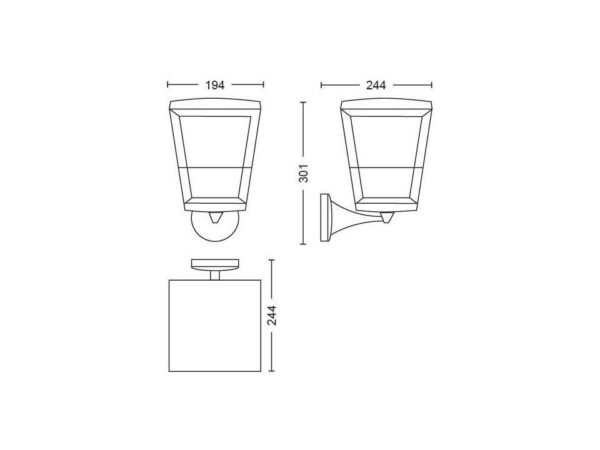 Lampa de perete de exterior Philips Hue Econic, 15W (79W) - 000008718696170571