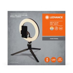 Lampa LED circulara portabila Ledvance Selfie RING, 5.5W, 250 lm - 000004058075666870
