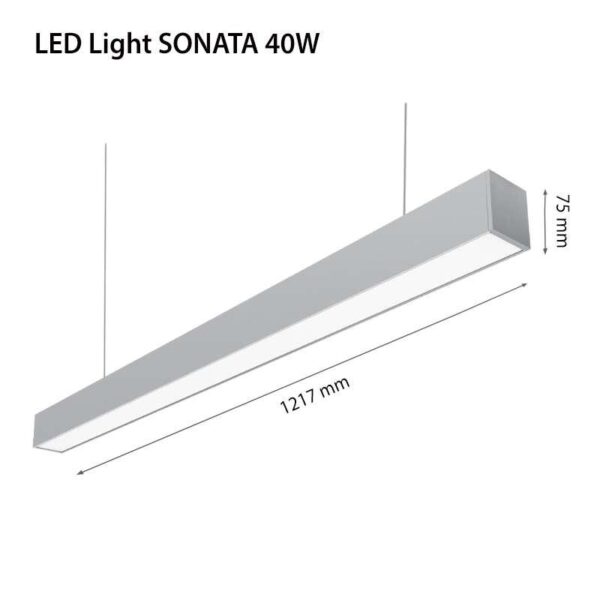 Lampa LED liniara 2R Sonata, 40W, 4300 lm, lumina neutra (4000K) - 000003800159915241