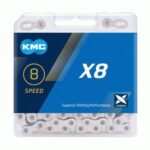 Lant KMC X8 Silver/Grey 8 Viteze 114 Zale - KMC-BX08NG114