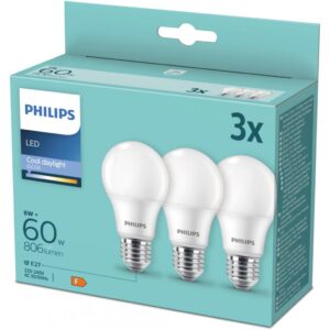 LED Philips, E27, 8W (60W), 806 lm, lumina calda - 000008719514403826