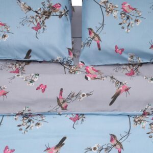 LENJERIE DE PAT KS MICROFIBRA BIRDS - VN-4KSBED-BRD