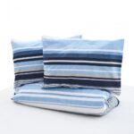 Lenjerie dubla, 100% bumbac, 4 piese, Azul - HR-4BED-132-AZUL