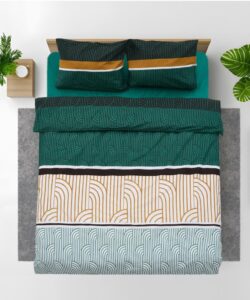 Lenjerie dubla 100% bumbac, 4 piese, Deco - HR-4BED-132-DECO