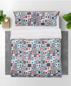 Lenjerie dubla, 100% bumbac, 4 piese, Luis - HR-4BED-132-LUIS