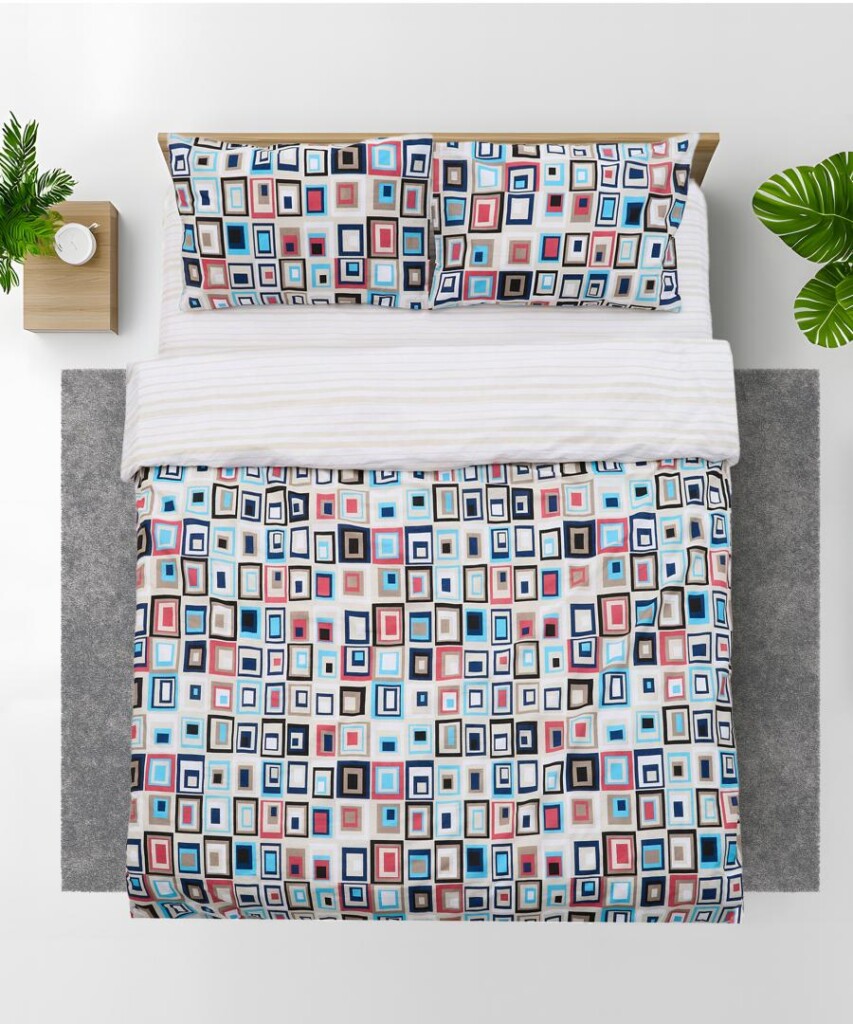 Lenjerie dubla, 100% bumbac, 4 piese, Luis - HR-4BED-132-LUIS Lenjerie dubla, 100% bumbac, 4 piese, Luis - HR-4BED-132-LUIS