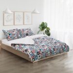 Lenjerie dubla, 100% bumbac, 4 piese, Luis - HR-4BED-132-LUIS