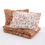 Lenjerie dubla 100% bumbac, 4 piese, Meng - HR-4BED-132-MENG