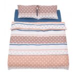 Lenjerie dubla 100% bumbac 4 piese, Polka - HR-DBL132-PLK