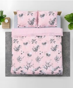 Lenjerie Dubla BBC 4 piese, 132TC - Rose - HR-DBL132-PNK