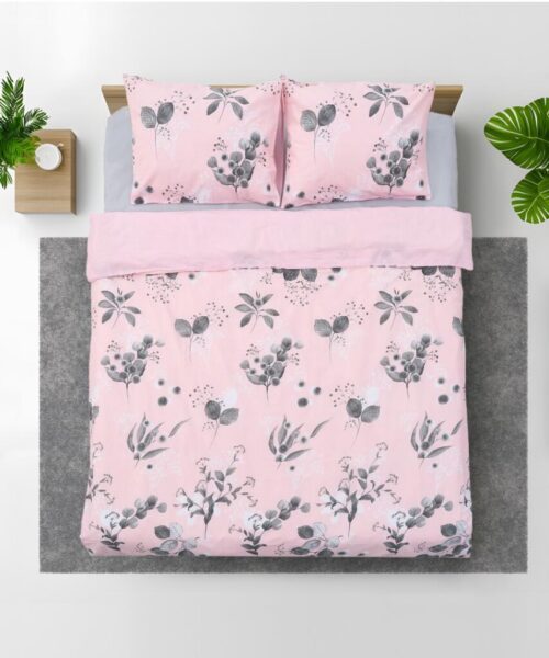 Lenjerie Dubla BBC 4 piese, 132TC - Rose - HR-DBL132-PNK