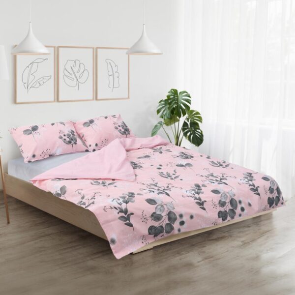 Lenjerie Dubla BBC 4 piese, 132TC - Rose - HR-DBL132-PNK