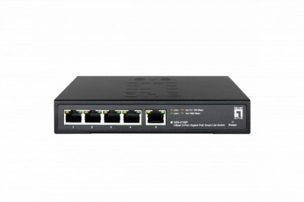 LevelOne GES-2105P Hilbert 5-Port Gigabit PoE Smart Lite Switch