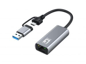 LevelOne USB-0423 2.5 Gigabit Ethernet 2-in-1 USB-C/A Network Adapter