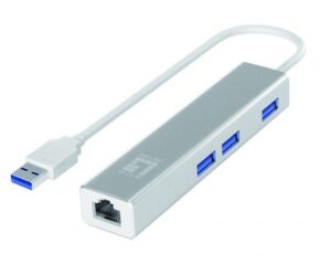 LevelOne USB-0503 Gigabit USB Network Adapter with USB Hub