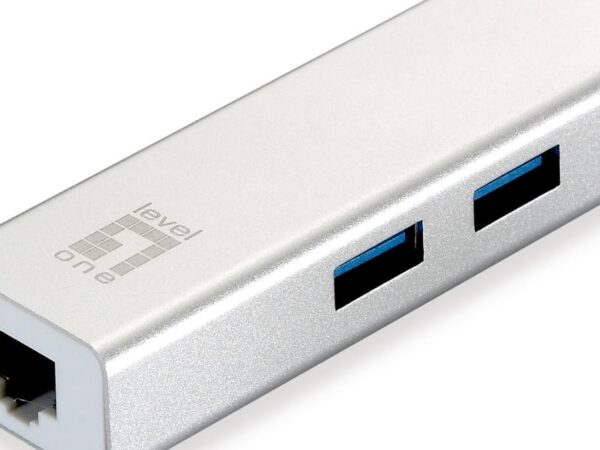 LevelOne USB-0503 Gigabit USB Network Adapter with USB Hub