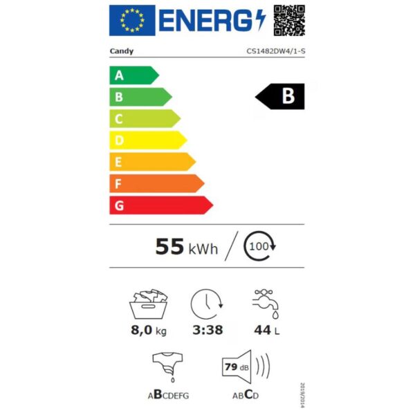 Masina de spalat rufe Candy Smart CS1482DW4/1-S, 8 kg, 1200rpm