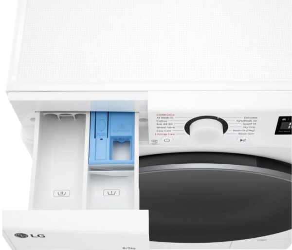 Masina de spalat rufe cu uscator LG F2DR508S1W, 8 kg Spalare