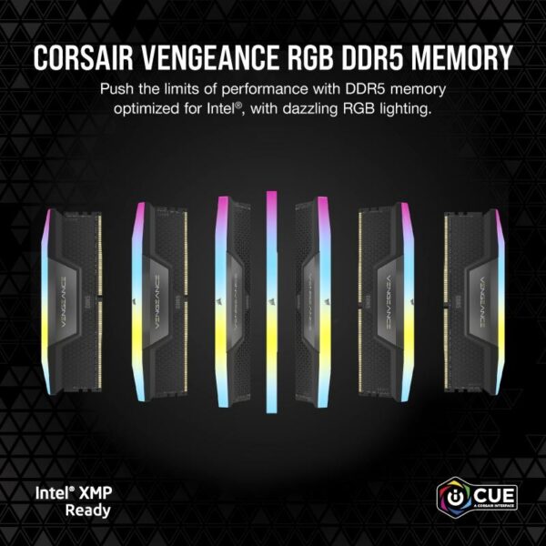 Memorie RAM CORSAIR VENGEANCE RGB 32GB (2x16) DDR5, 6000MHz, CL38 - CMH32GX5M2B6000C38