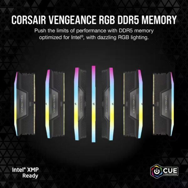 Memorie RAM CORSAIR Vengeance RGB 32GB (2x16) DDR5 6400MHz - CMH32GX5M2B6400C36