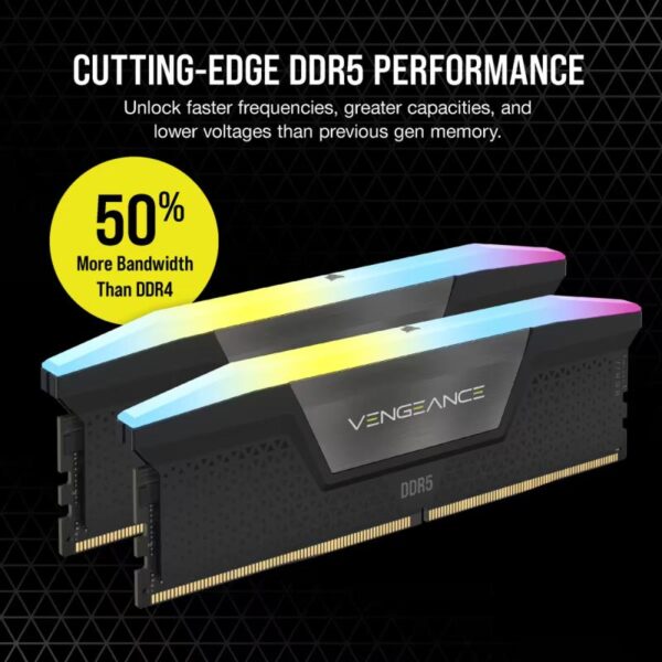 Memorie RAM CORSAIR Vengeance RGB 32GB (2x16) DDR5 6400MHz - CMH32GX5M2B6400C36