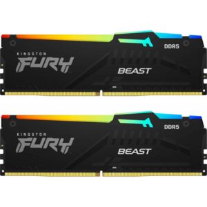 Memorie RAM Kingston FURY Beast RGB, DIMM, 16GB (2x8GB) DDR5 - KF552C40BBAK2-32