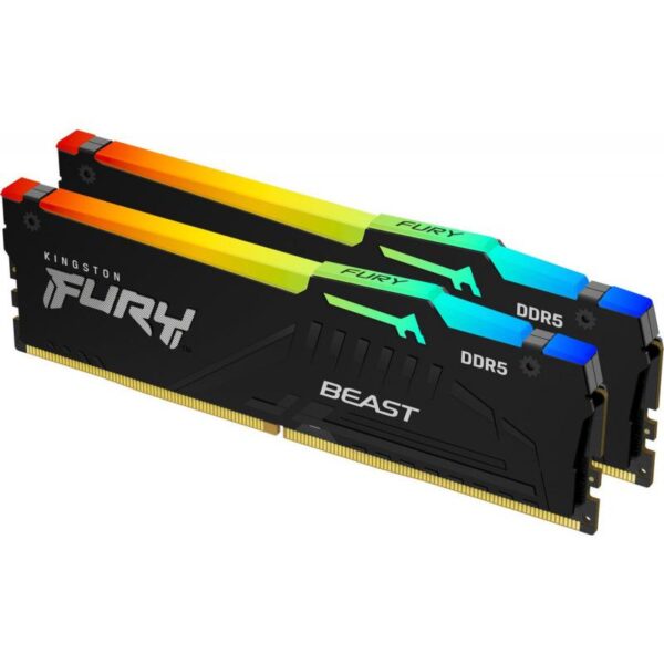 Memorie RAM Kingston FURY Beast RGB, DIMM, 32GB (2x16GB) DDR5 - KF560C40BBAK2-32