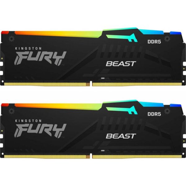 Memorie RAM Kingston FURY Beast RGB, DIMM, 32GB (2x16GB) DDR5 - KF560C40BBAK2-32