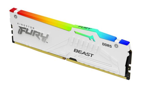 Memorie RAM Kingston FURY Beast RGB White 16GB DDR5 6000MHz CL36 - KF560C36BWE2A-16