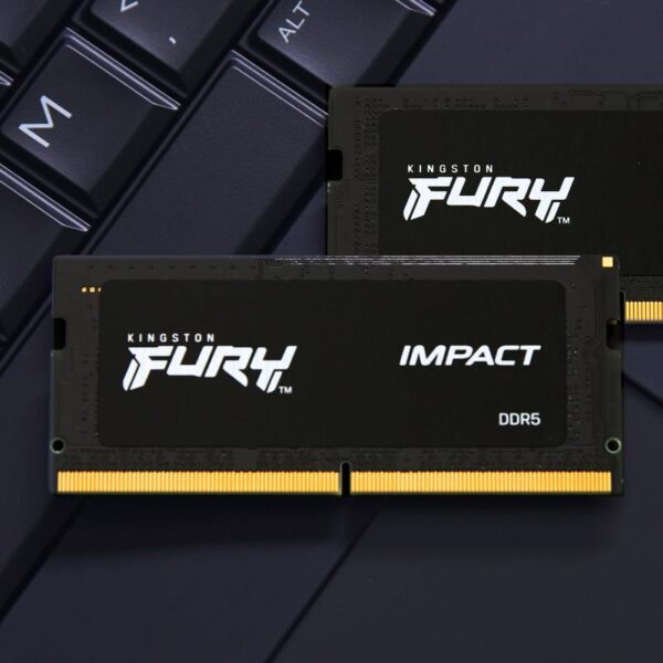 Memorie RAM Kingston Impact, SODIMM, DDR5, 16GB (2x8GB), CL40 - KF548S38IBK2-16