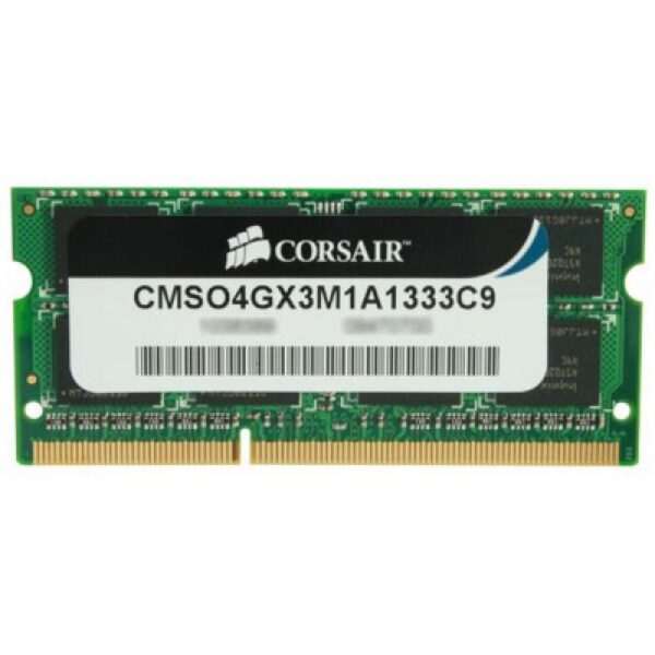 Memorie RAM notebook Corsair, SODIMM, DDR3, 4GB, CL9, 1333Mhz - CMSO4GX3M1A1333C9