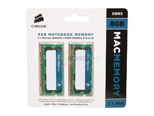 Memorie RAM notebook Corsair, SODIMM, DDR3, 8GB (2x4GB), CL9 - CMSA8GX3M2A1333C9