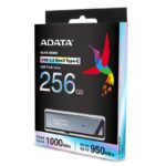 USB Flash Drive ADATA 256GB, UE800, USB Type-C, Black - AELI-UE800-256G-CS - imagine 2