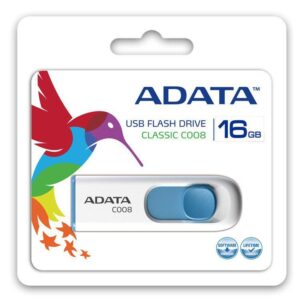 Memorie USB Flash Drive ADATA C008, 16GB, USB 2.0, alb - AC008-16G-RWE