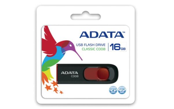 Memorie USB Flash Drive ADATA C008, 16GB, USB 2.0, negru - AC008-16G-RKD