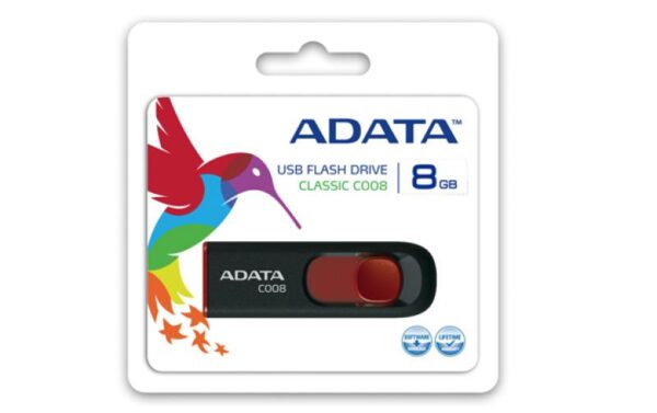 Memorie USB Flash Drive ADATA C008, 8GB, USB 2.0, negru - AC008-8G-RKD