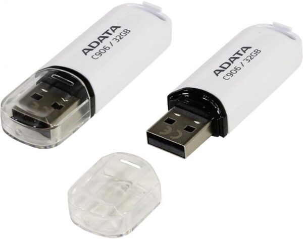 Memorie USB Flash Drive ADATA C906, 32GB, USB 2.0, alb - AC906-32G-RWH