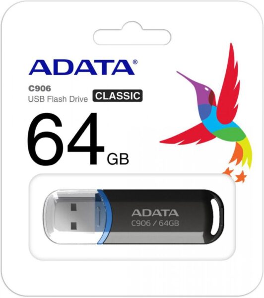 Memorie USB Flash Drive ADATA C906, 64GB, USB2.0 - AC906-64G-RBK