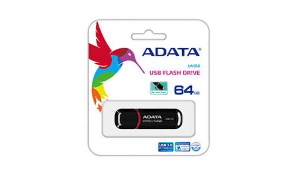 Memorie USB Flash Drive ADATA UV150, 64Gb, USB 3.0, negru - AUV150-64G-RBK