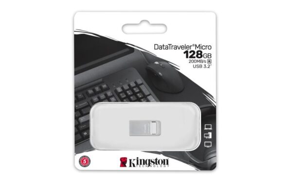 USB Flash Drive Kingston 128GB Data Traveler Micro, USB 3.2 Gen1 - DTMC3G2/128GB