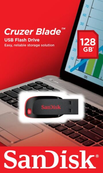 Memorie USB Flash Drive SanDisk Cruzer Blade, 128GB, USB 2.0 - SDCZ50-128G-B35