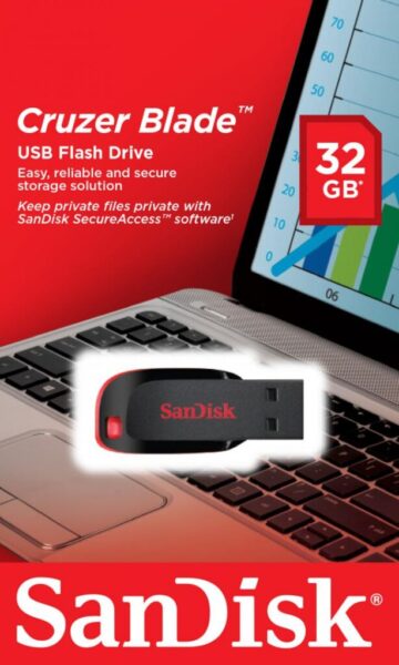 Memorie USB Flash Drive SanDisk Cruzer Blade, 32 GB, USB 2.0 - SDCZ50-032G-B35