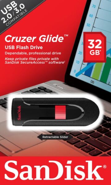 Memorie USB Flash Drive SanDisk Cruzer Glide, 32GB, USB 2.0 - SDCZ60-032G-B35