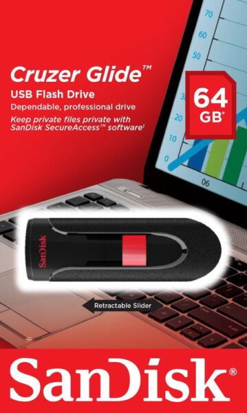 Memorie USB Flash Drive SanDisk Cruzer Glide, 64GB, USB 2.0 - SDCZ60-064G-B35
