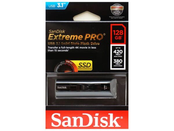 Memorie USB Flash Drive SanDisk Extreme PRO, 128GB, USB 3.1 - SDCZ880-128G-G46