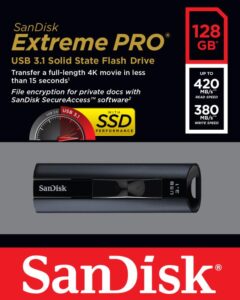 Memorie USB Flash Drive SanDisk Extreme PRO, 128GB, USB 3.1 - SDCZ880-128G-G46