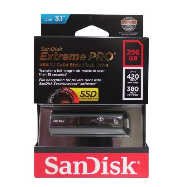 Memorie USB Flash Drive SanDisk Extreme PRO, 256GB, USB 3.1 - SDCZ880-256G-G46
